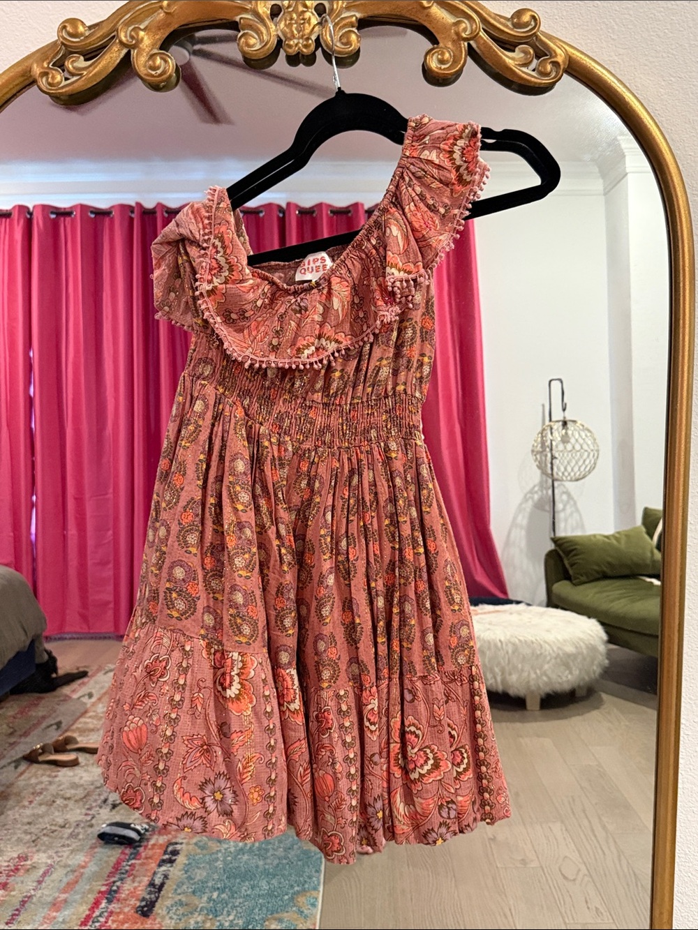 Anthropologie Gipsy Queen one shoulder dress M/L - Picture 3 of 7